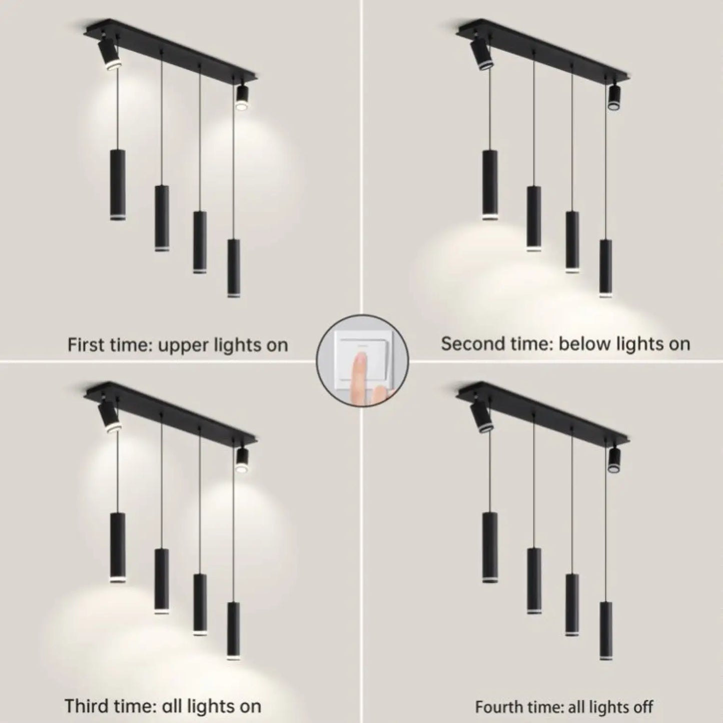 Angelina 6 Light Matte Black Kitchen Island Pendant No Bulb Black 12V Hanging Light