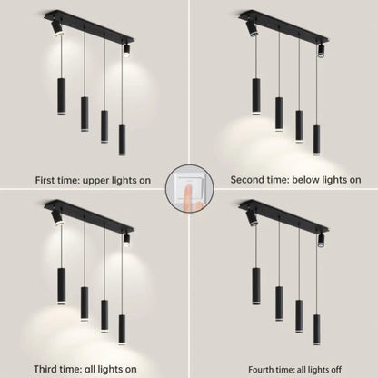 Angelina 6 Light Matte Black Kitchen Island Pendant No Bulb Black 12V Hanging Light