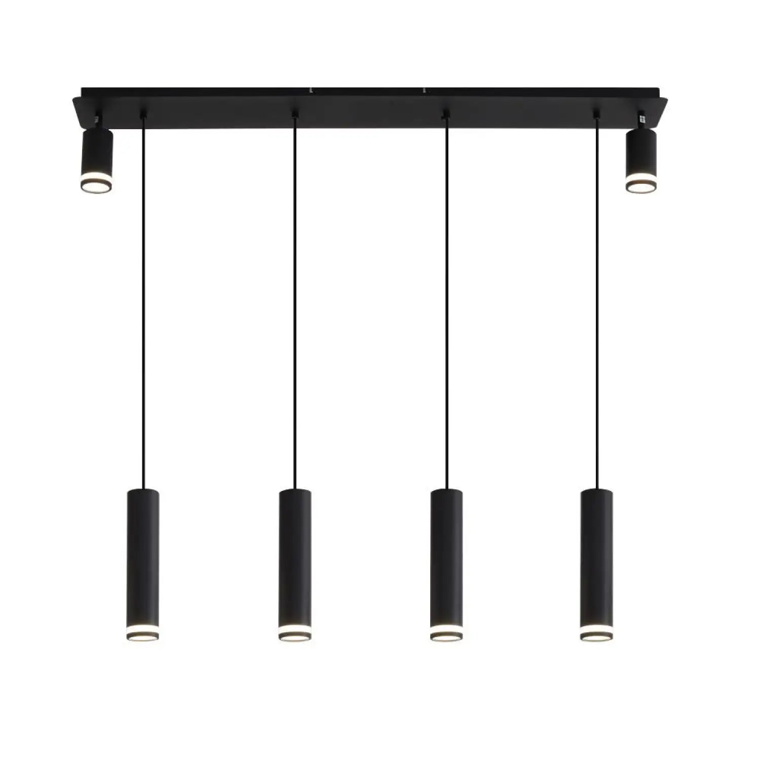Angelina 6 Light Matte Black Kitchen Island Pendant No Bulb Black 12V Hanging Light