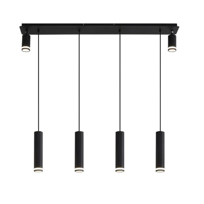 Angelina 6 Light Matte Black Kitchen Island Pendant No Bulb Black 12V Hanging Light
