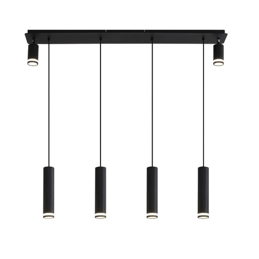 Angelina 6 Light Matte Black Kitchen Island Pendant No Bulb Black 12V Hanging Light