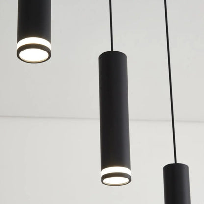 Angelina 6 Light Matte Black Kitchen Island Pendant No Bulb Black 12V Hanging Light