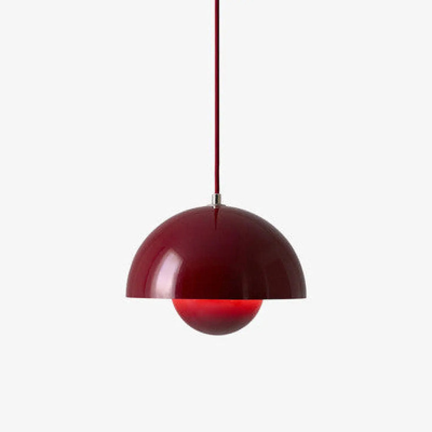 Hanging Light Modern – Adjustable Height Iron Chandelier with LED/Incandescent Compatibility - Red / 230mm - Indoor
