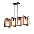 4 Light Kitchen Island Lights Pendant Light Farmhouse Dining Room Light Fixture Rustic Wood And Black Metal Rectangular