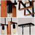 4 Light Kitchen Island Lights Pendant Light Farmhouse Dining Room Light Fixture Rustic Wood And Black Metal Rectangular