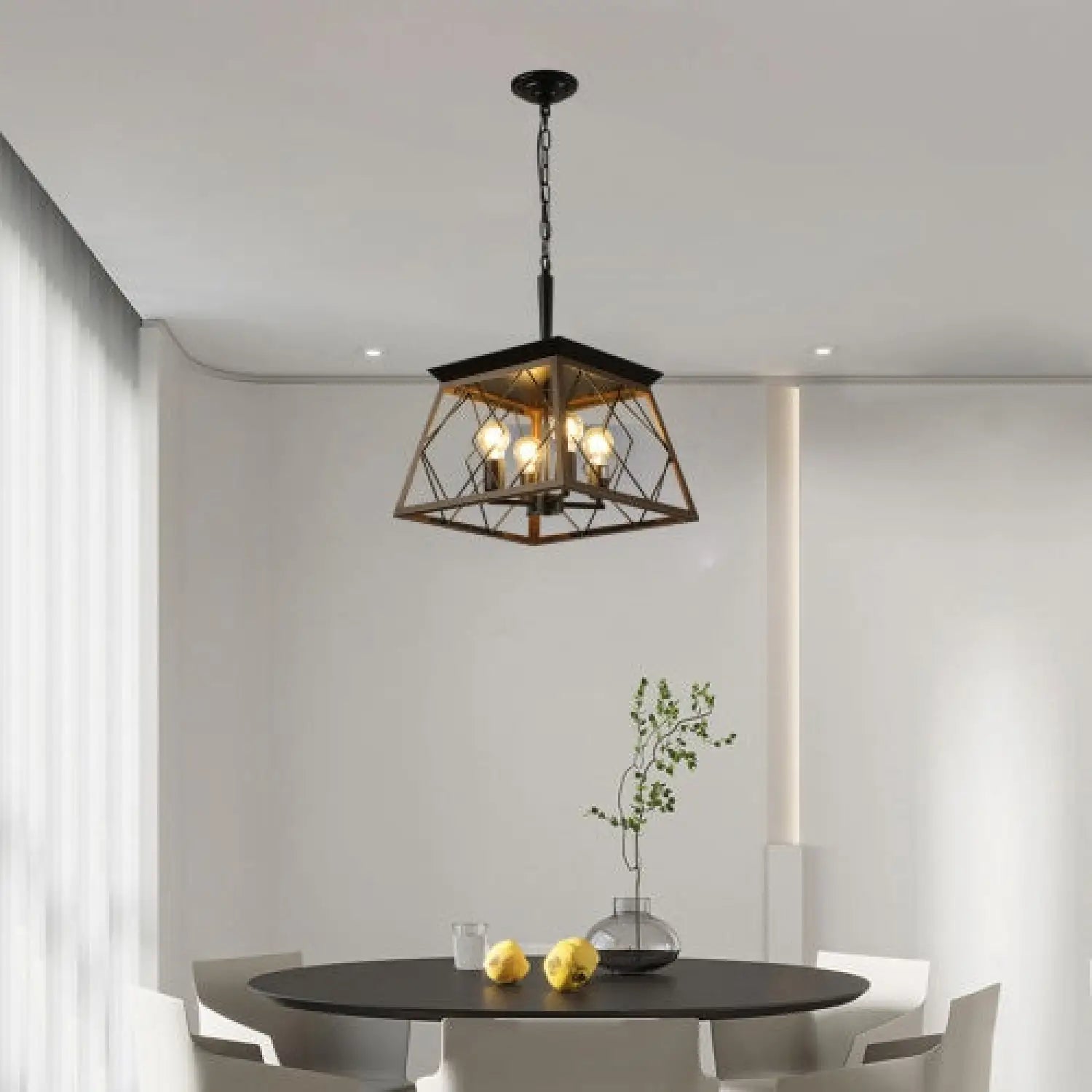 Hanging Lights for Kitchen Island in Rustic Iron Finish - Black - Hanging Light