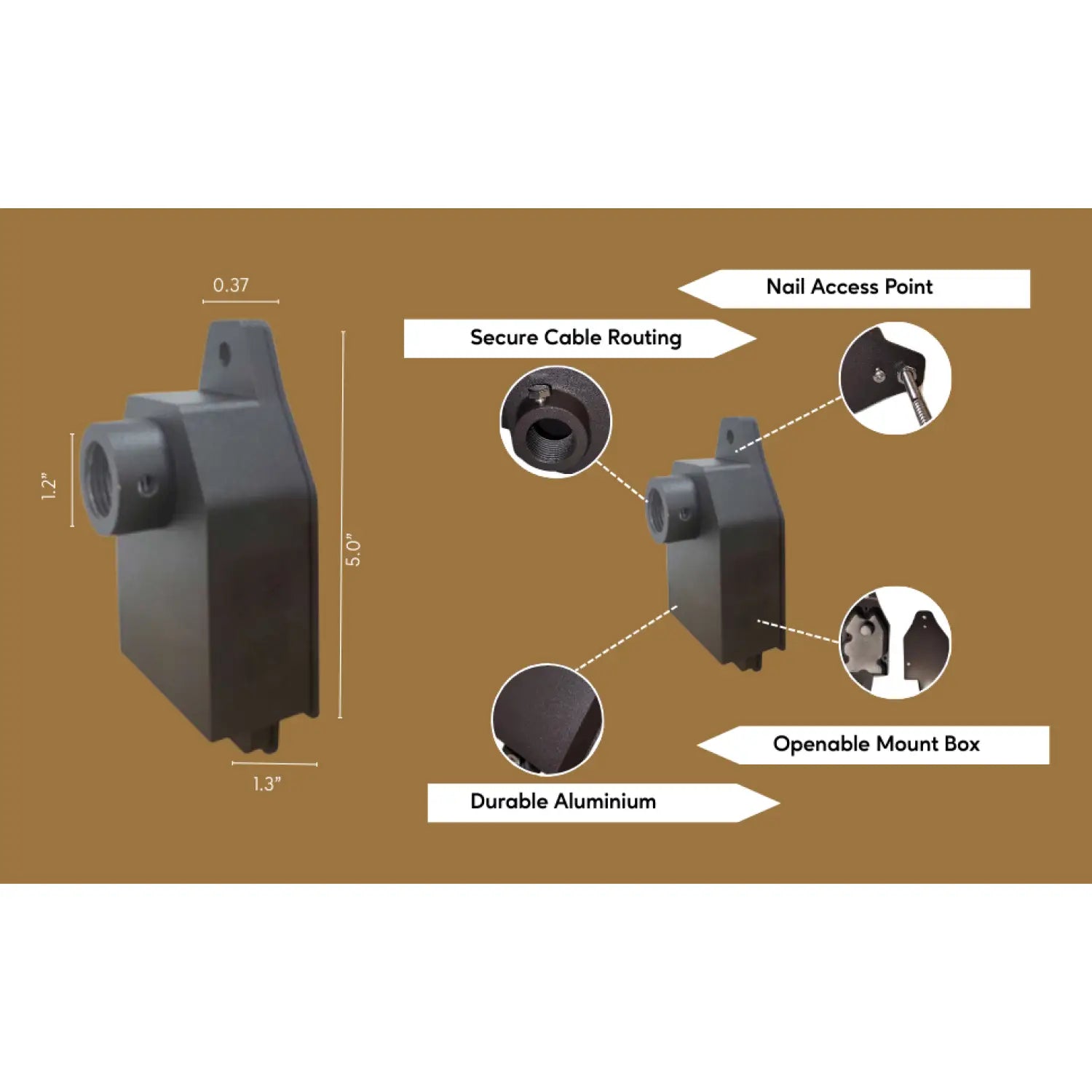 Heavy Duty Aluminum Flush Mount Box for Low Voltage Outdoor Lighting - Accessory