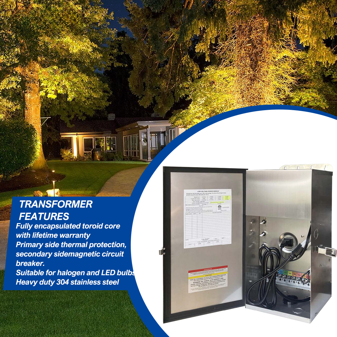 Heavy Duty Multi Tap Transformer with 900W Output for Outdoor Landscape Transformers