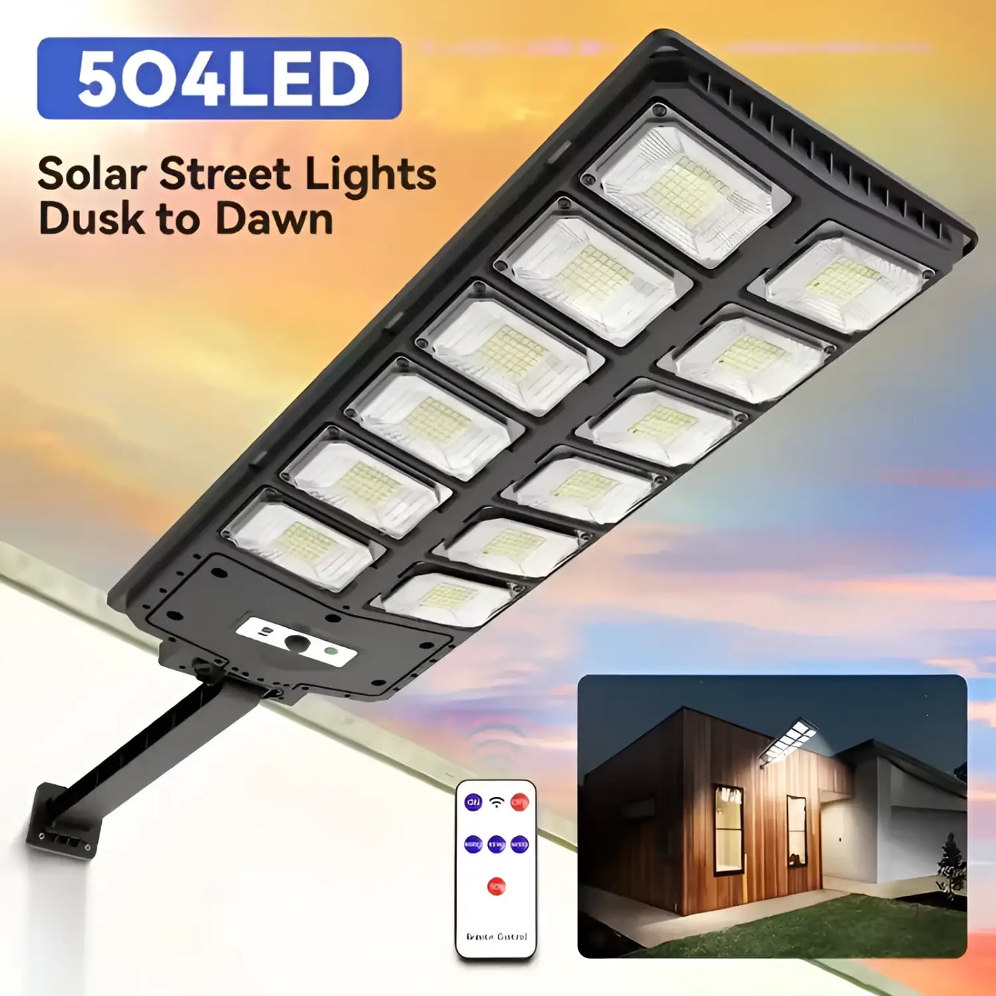 High-Brightness 504 LED Solar Outdoor Light Wall Mounted Street Lamp