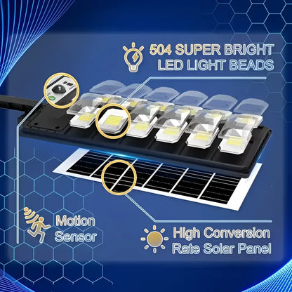 High-Brightness 504 LED Solar Outdoor Light Wall Mounted Street Lamp