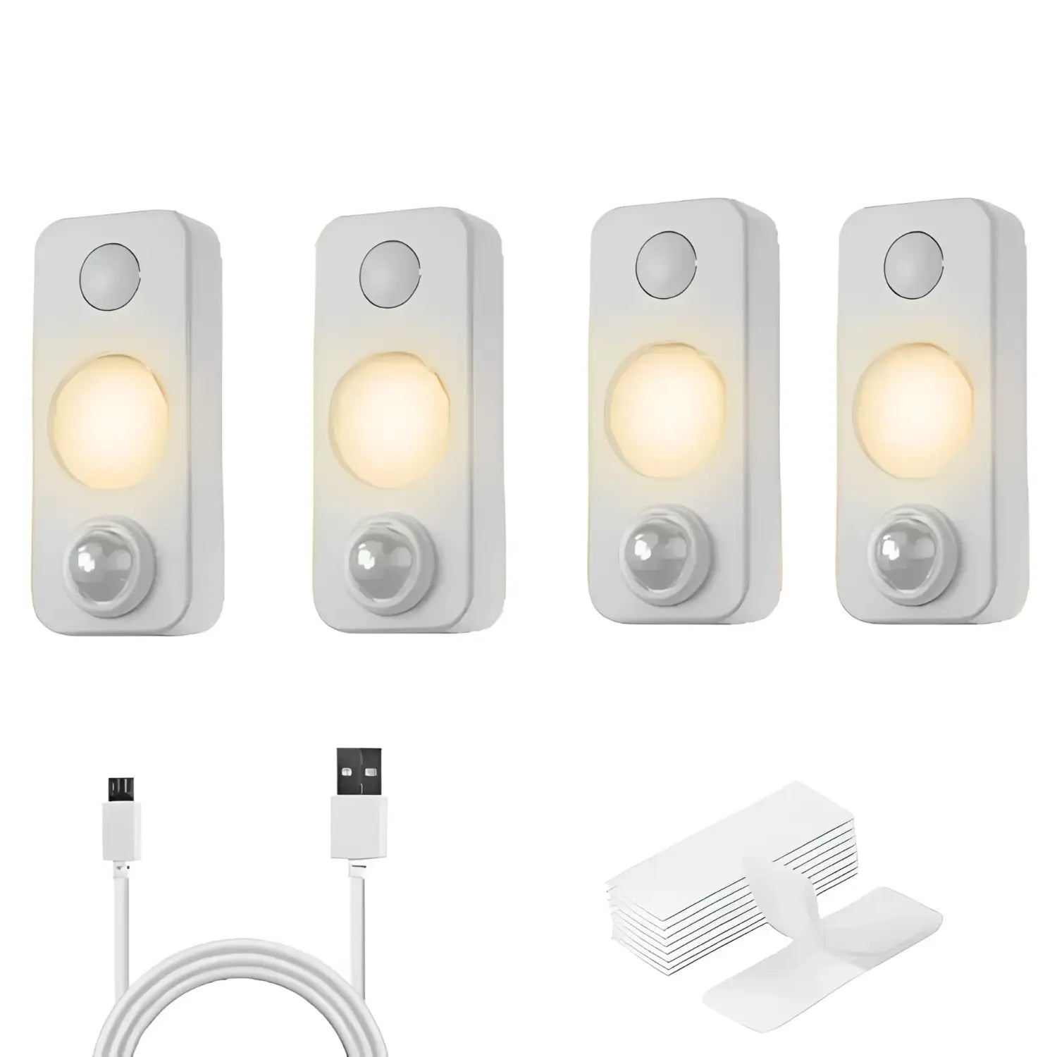 High-Quality Rechargeable Wall Lights With Motion Sensor 4-Pack - Warm - Undercabinet Light