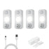 High-Quality Rechargeable Wall Lights With Motion Sensor 4-Pack - White - Undercabinet Light