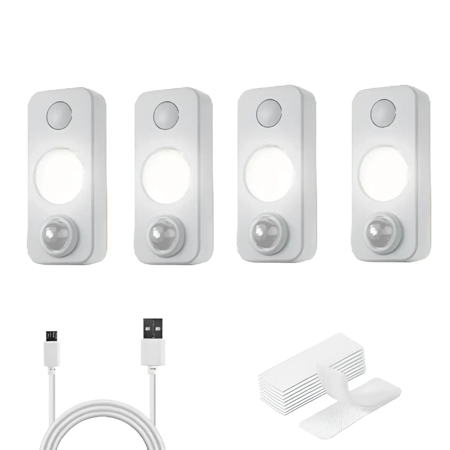 High-Quality Rechargeable Wall Lights With Motion Sensor 4-Pack - White - Undercabinet Light