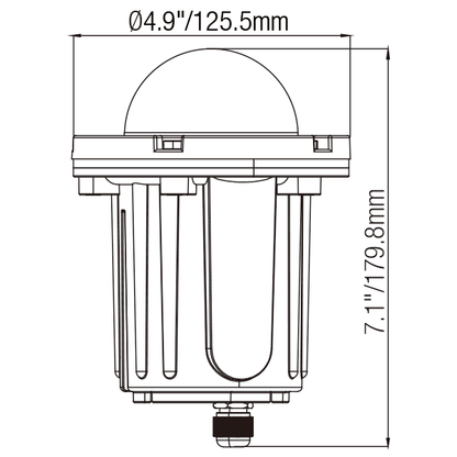 In-Ground Pathway Light with Brass-PVC Housing and Domed Half Lid for MR16 Bulbs - Well Light