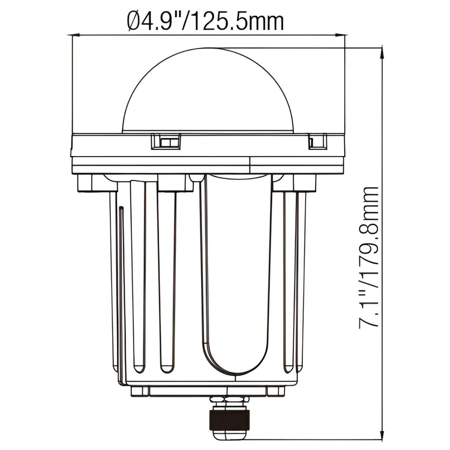In-Ground Pathway Light with Brass-PVC Housing and Domed Half Lid for MR16 Bulbs - Well Light
