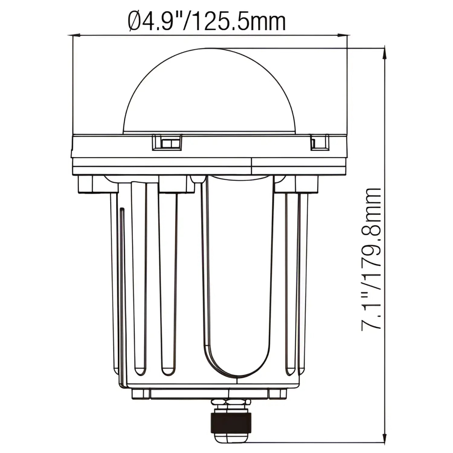 In-Ground Pathway Light with Brass-PVC Housing and Domed Half Lid for MR16 Bulbs - Well Light