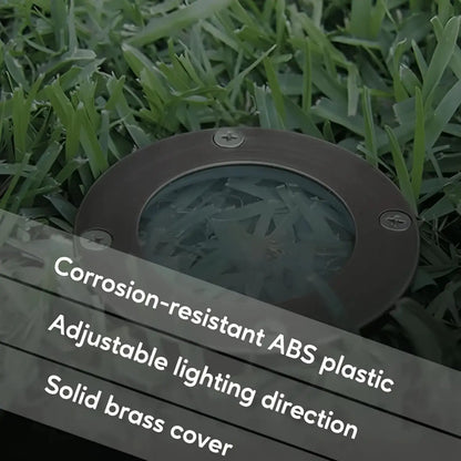 In-Ground Well Modern Lighting Fixtures with Brass Cover (Flat Top) - Flat Top - Well Light