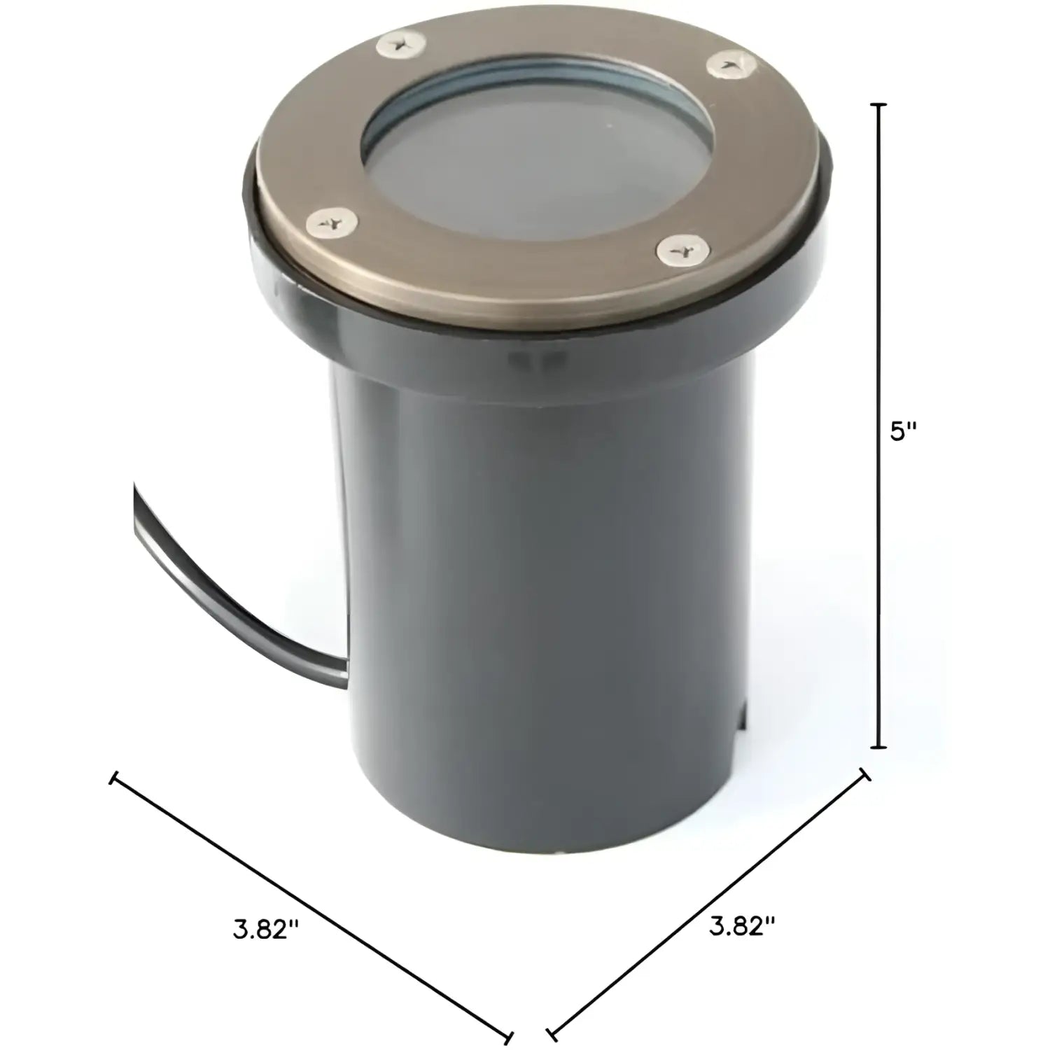 In-Ground Well Modern Lighting Fixtures with Brass Cover (Flat Top) - Flat Top - Well Light