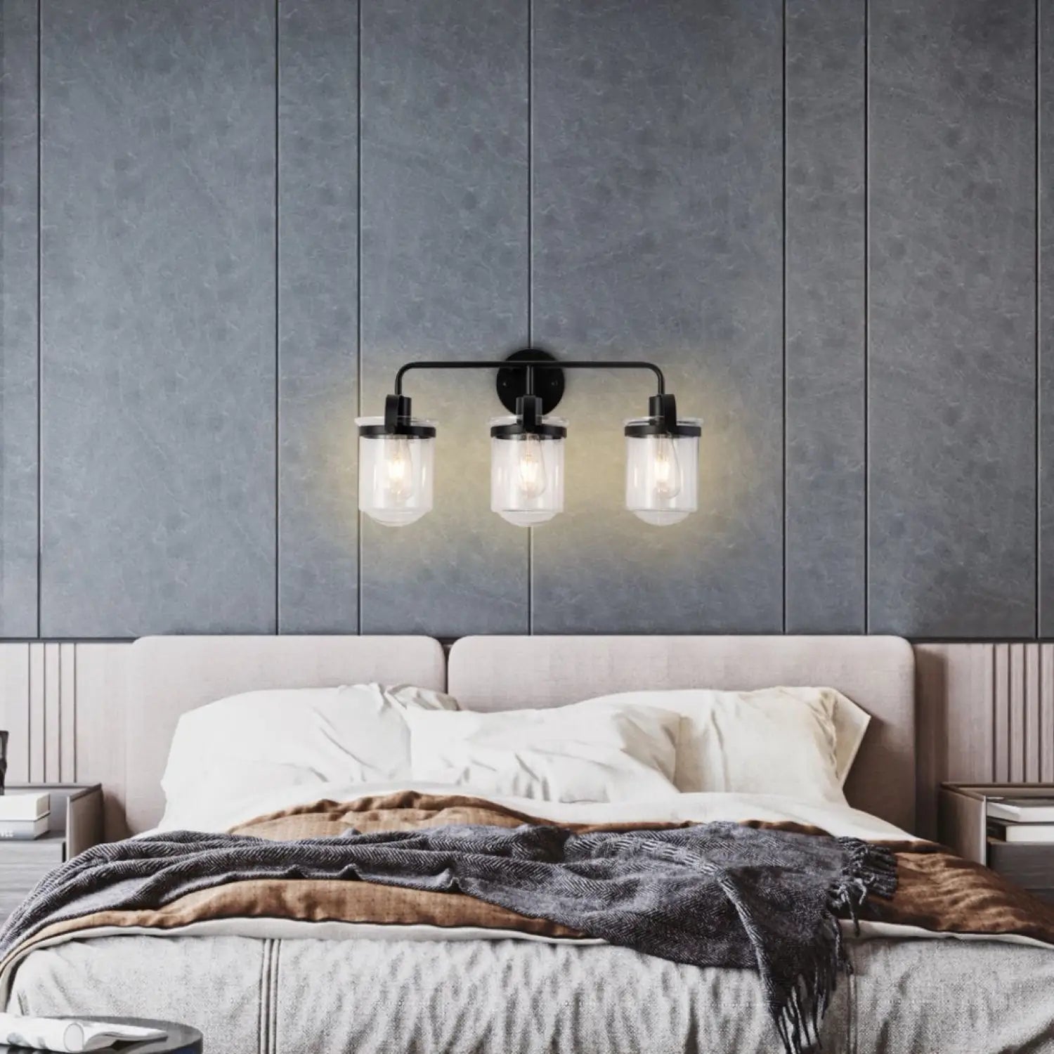 Wall Lights in Modern Black Finish with Glass Shade and E26 Base Black 12V Hanging Light