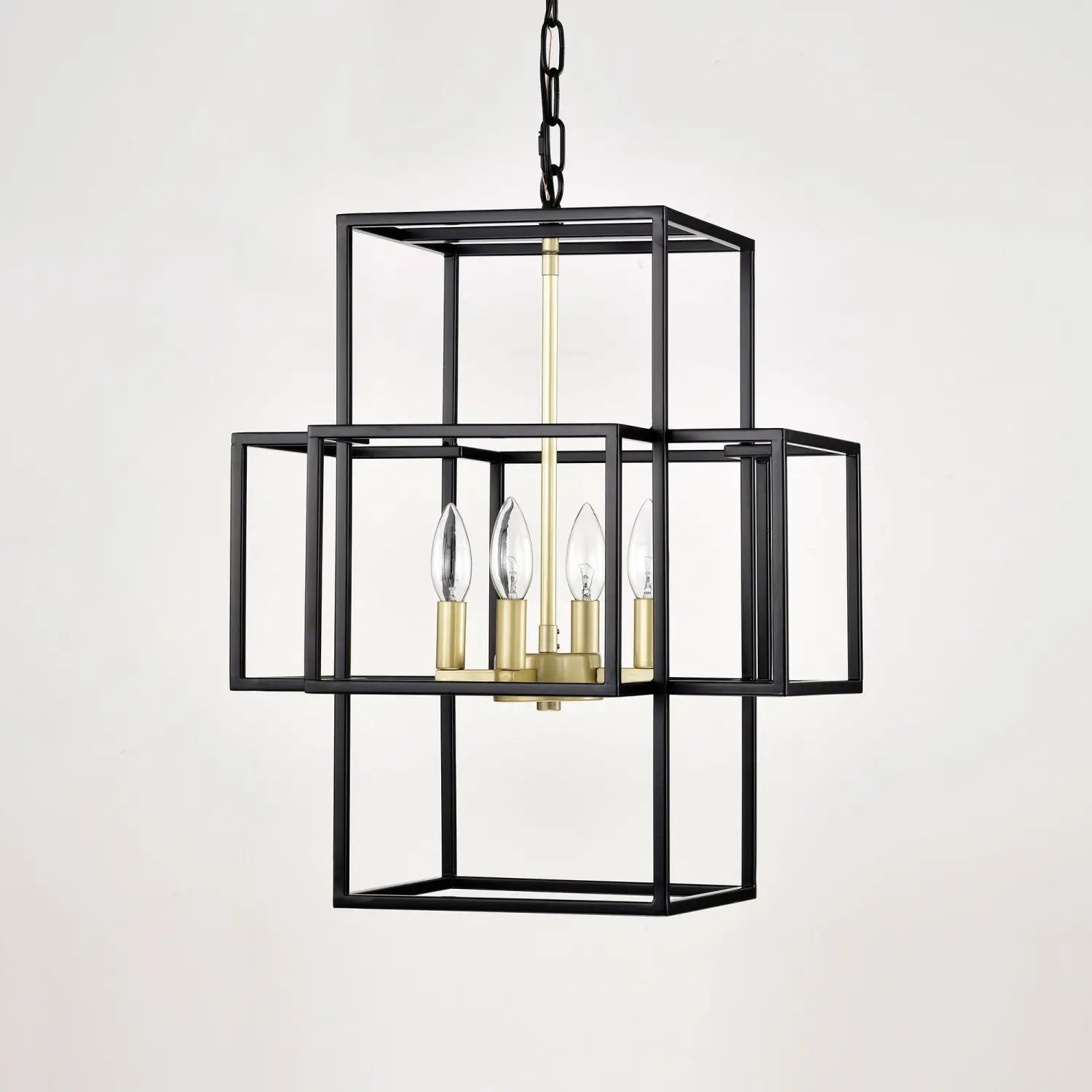 4 Light Metal Lantern Tiered Pendant Hanging Light Fixtures Industrial Farmhouse Adjustable Height Chandeliers