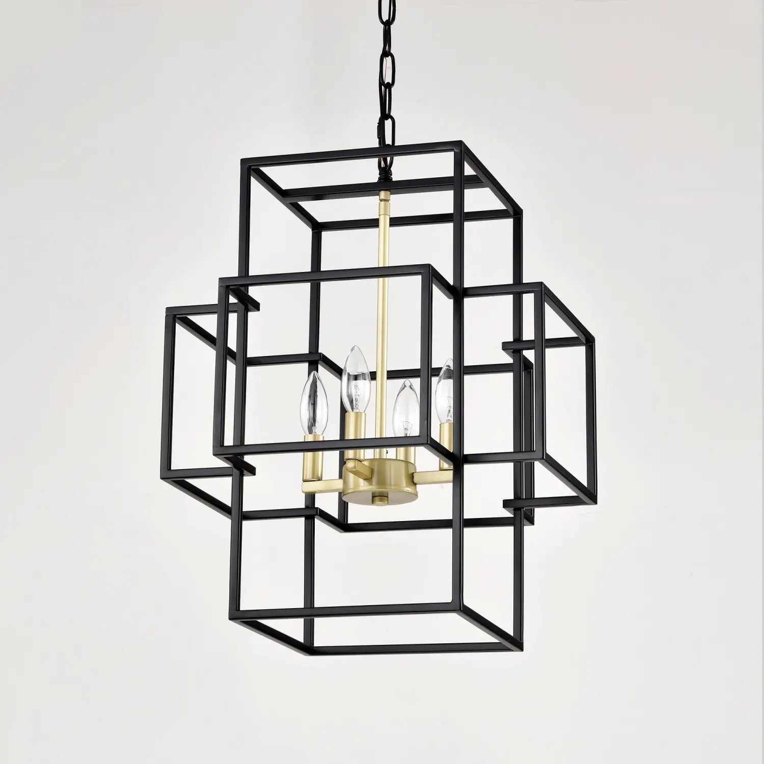 4 Light Metal Lantern Tiered Pendant Hanging Light Fixtures Industrial Farmhouse Adjustable Height Chandeliers
