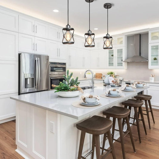 Industrial Pendant Lighting For Kitchen Island Rustic Mini Cage Pendant Light Farmhouse Pendant Lamp With Silver Grey