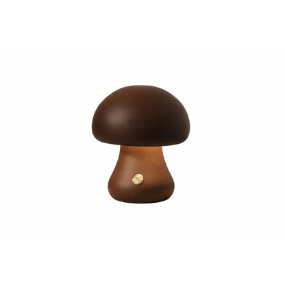 INS Wooden Cute Mushroom LED Night Lamps With Touch Switch - Style C / Walnut color / 2.4W - Table Lamp