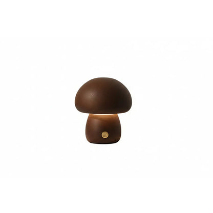 INS Wooden Cute Mushroom LED Night Lamps With Touch Switch - Style D / Walnut color / 2.4W - Table Lamp