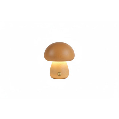 INS Wooden Cute Mushroom LED Night Lamps With Touch Switch - Style D / Beech / 2.4W - Table Lamp