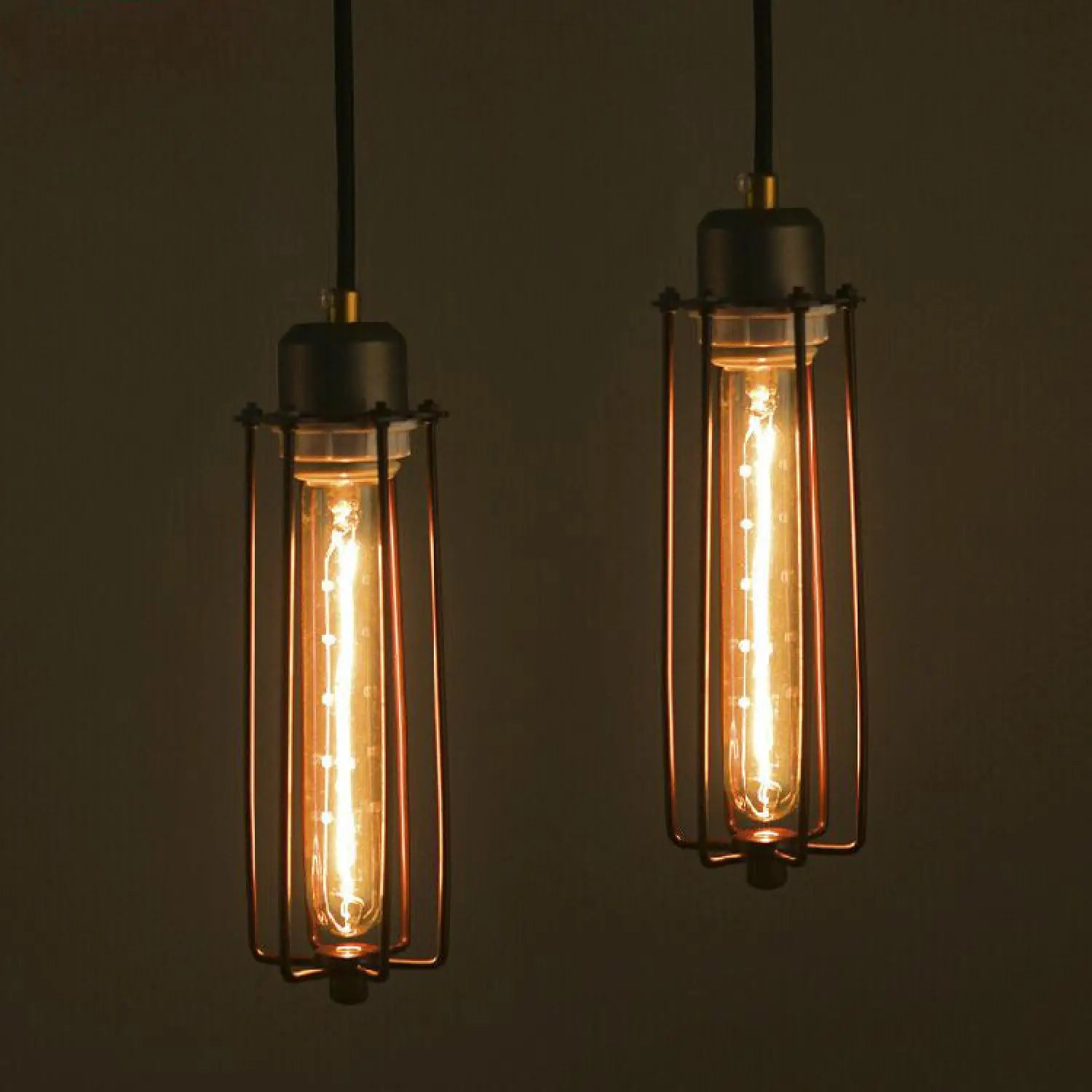 Iron chandelier with metal cage design for modern spaces - 12V Hanging Light