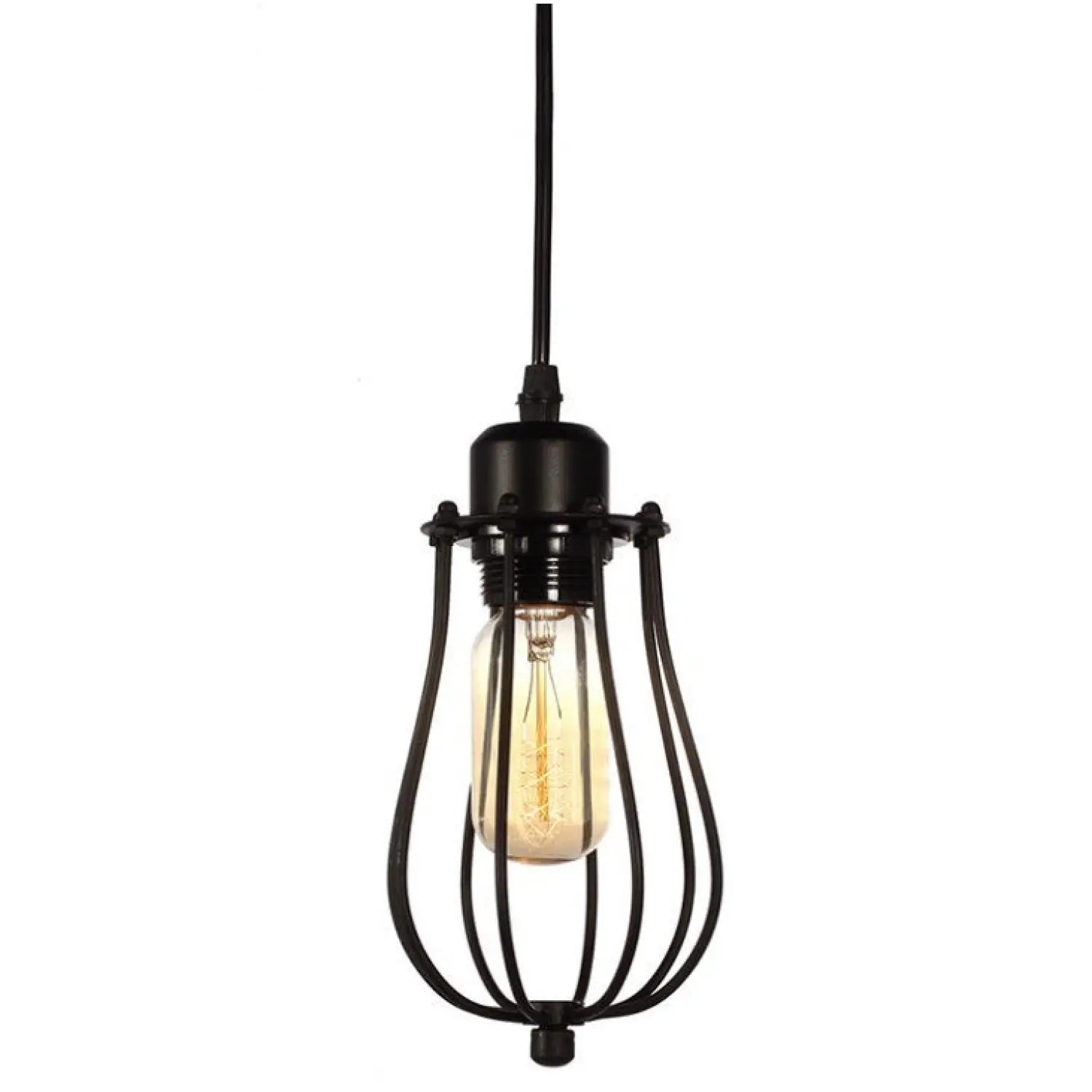 Iron chandelier with metal cage design for modern spaces - Grapefruit - 12V Hanging Light