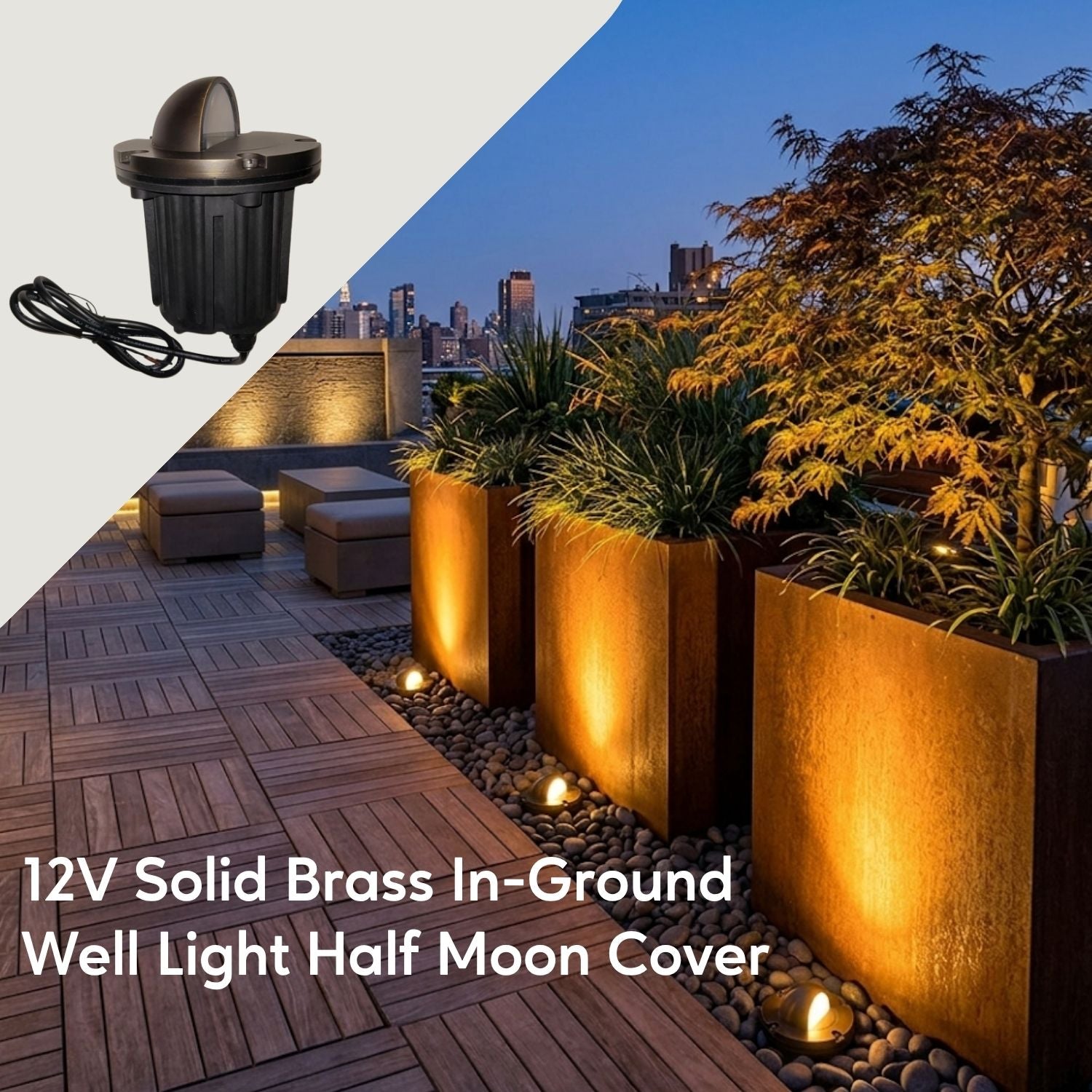 Ironsmith Foundary Series™ Half Moon In-Ground Landscape Lights Housing - Wall Lights