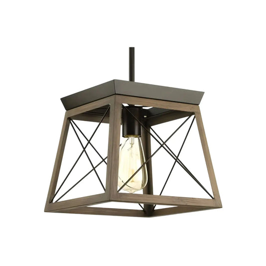 Ironsmith Lighting | Oil Rubbed Bronze Finish Pendant Mount Fixture with Clear Glass | E26 Medium Base Socket