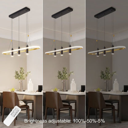 Javeriah 4 Light Black Gold Dimmable LED Pendant Light No Bulb Black Gold 12V Hanging Light