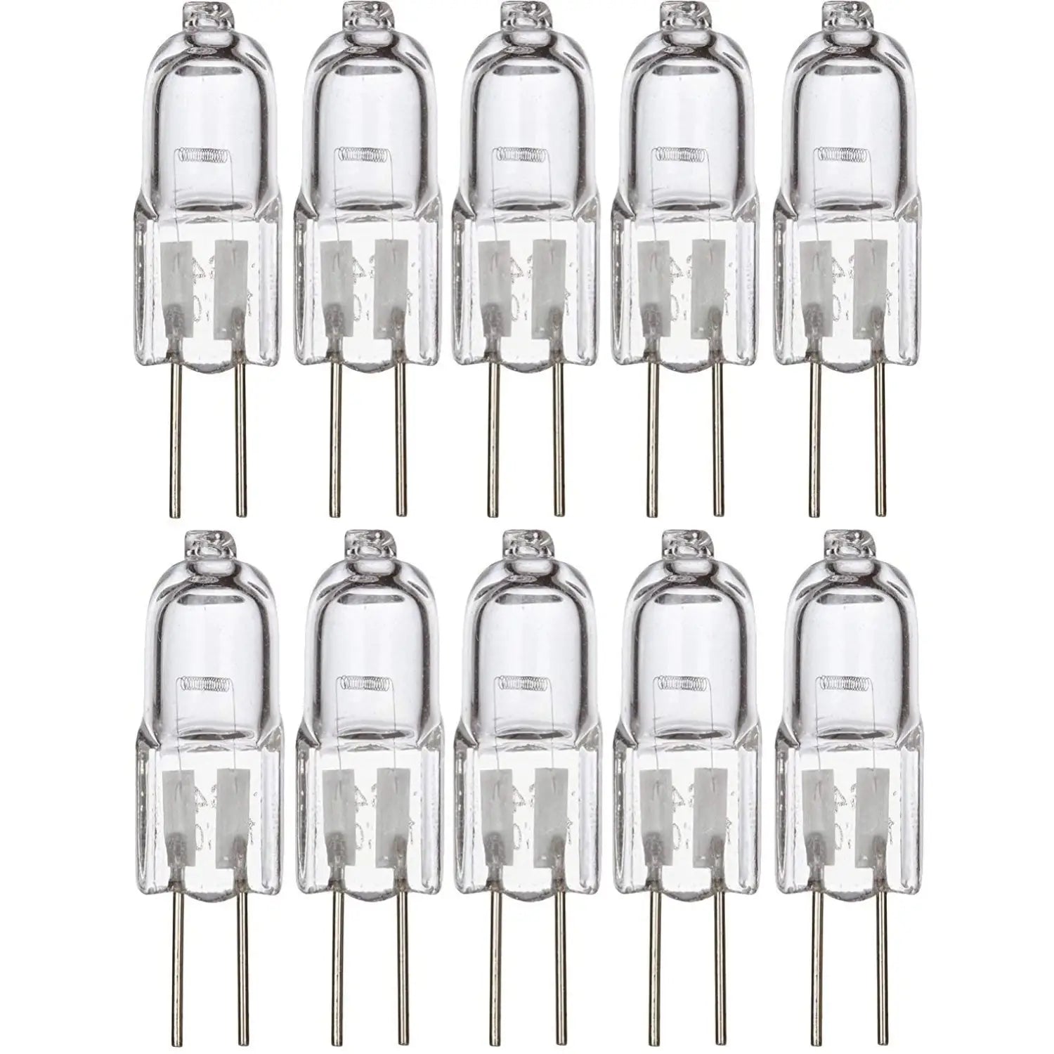 JC Type Halogen Bi Pin (12V) Clear Light Bulb - (G4/GU4) Bi Pin Base / 5 Watt / 10 Pack - Light Bulb