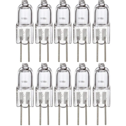 JC Type Halogen Bi Pin (12V) Clear Light Bulb - (G4/GU4) Bi Pin Base / 5 Watt / 10 Pack - Light Bulb