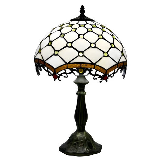 Jewel Roman Tiffany Glass Tabletop Lamp - No Bulb - Table Lamp