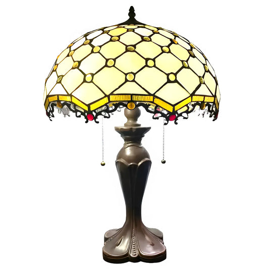 Jewel Tiffany Glass Tabletop Lamp - No Bulb - Table Lamp