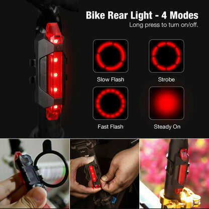 LED Bike Light Set with USB Rechargeable Headlight and Taillight - default - 12V Hanging Light