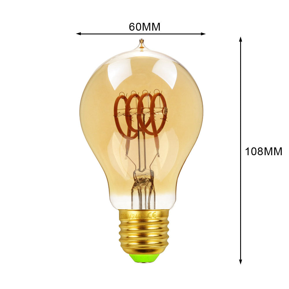 Led Bulbs Vintage Light Bulb G125 Stone Big Globe Bulb 4W Dimmable 220V 110V Led Filament Decorative Edison Bulb - A60