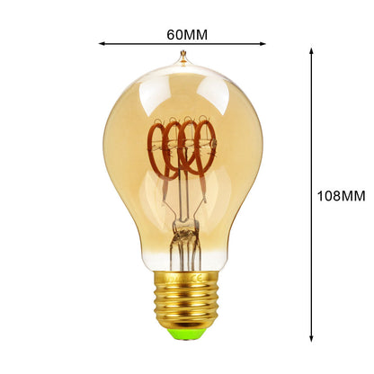 Led Bulbs Vintage Light Bulb G125 Stone Big Globe Bulb 4W Dimmable 220V 110V Led Filament Decorative Edison Bulb - A60