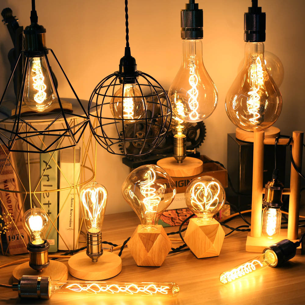 Led Bulbs Vintage Light Bulb G125 Stone Big Globe Bulb 4W Dimmable 220V 110V Led Filament Decorative Edison Bulb - 12V