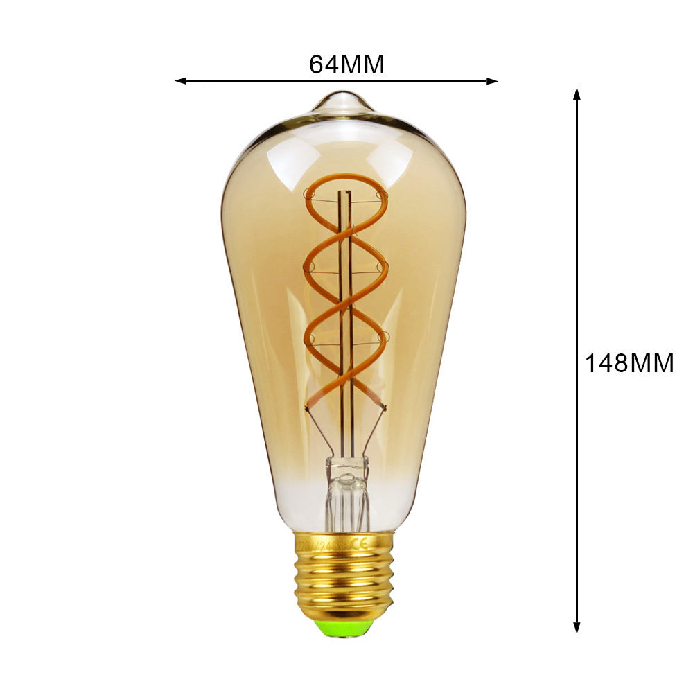 Led Bulbs Vintage Light Bulb G125 Stone Big Globe Bulb 4W Dimmable 220V 110V Led Filament Decorative Edison Bulb - ST64