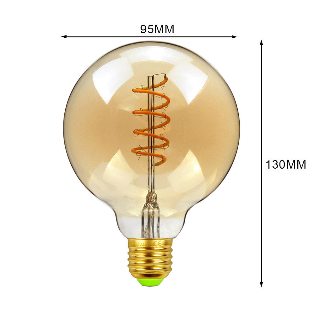 Led Bulbs Vintage Light Bulb G125 Stone Big Globe Bulb 4W Dimmable 220V 110V Led Filament Decorative Edison Bulb - G95