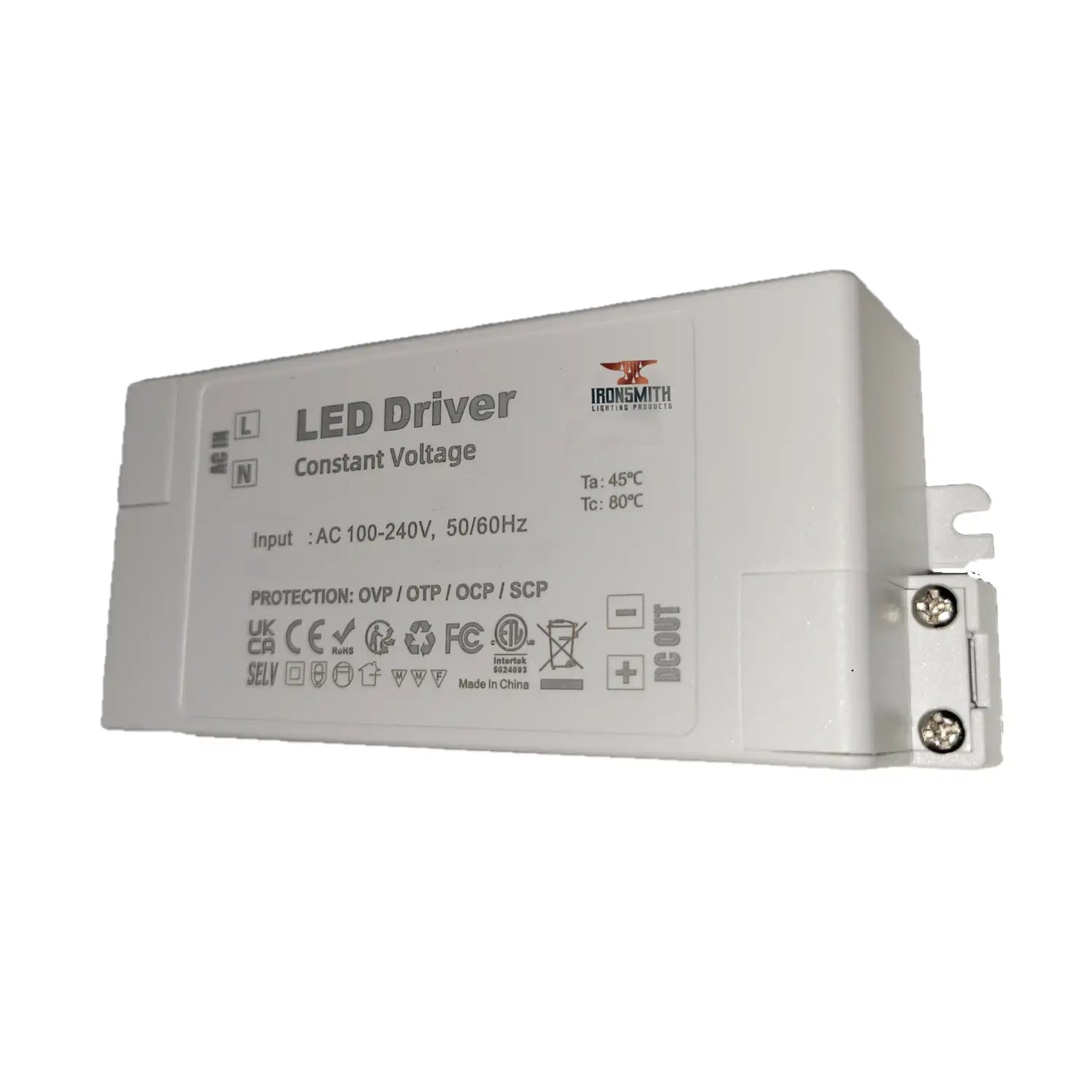 LED Driver 12V - 12W Constant Voltage 100-240V Input - 100-240V / 12V DC / 12 Watt - LED Driver