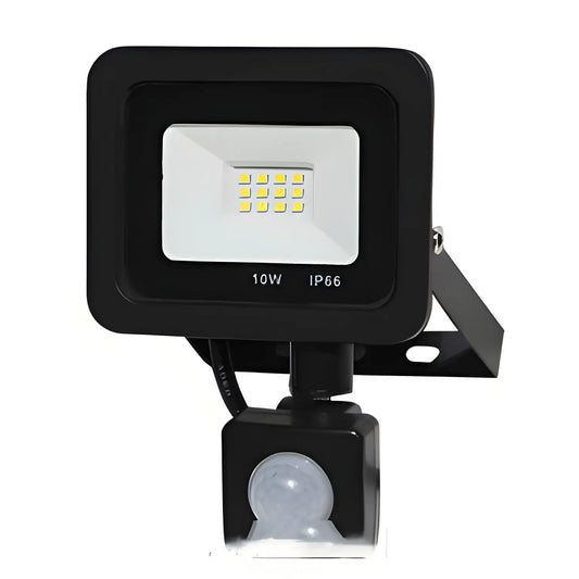 LED Floodlights with PIR Motion Sensor – Waterproof Wall Lamp - Black / 10W - Spot Light