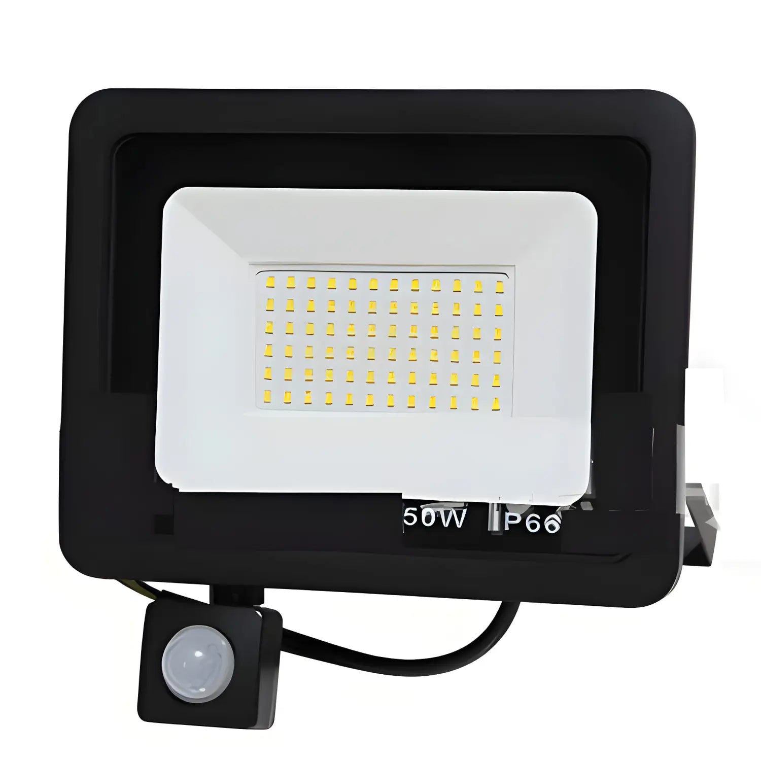 LED Floodlights with PIR Motion Sensor – Waterproof Wall Lamp - Black / 50 W - Spot Light