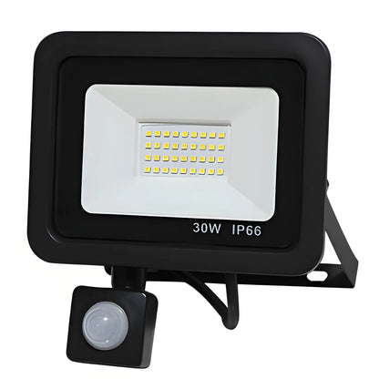 LED Floodlights with PIR Motion Sensor – Waterproof Wall Lamp - Black / 30W - Spot Light