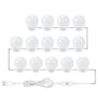USB Touch Switch LED Mirror Light Bulb White 14 Lights / USB 12V Hanging Light