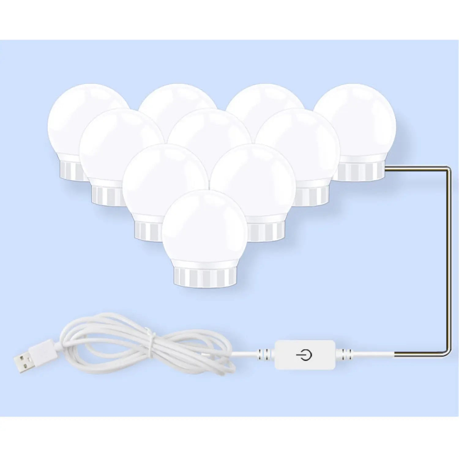 USB Touch Switch LED Mirror Light Bulb 12V Hanging Light